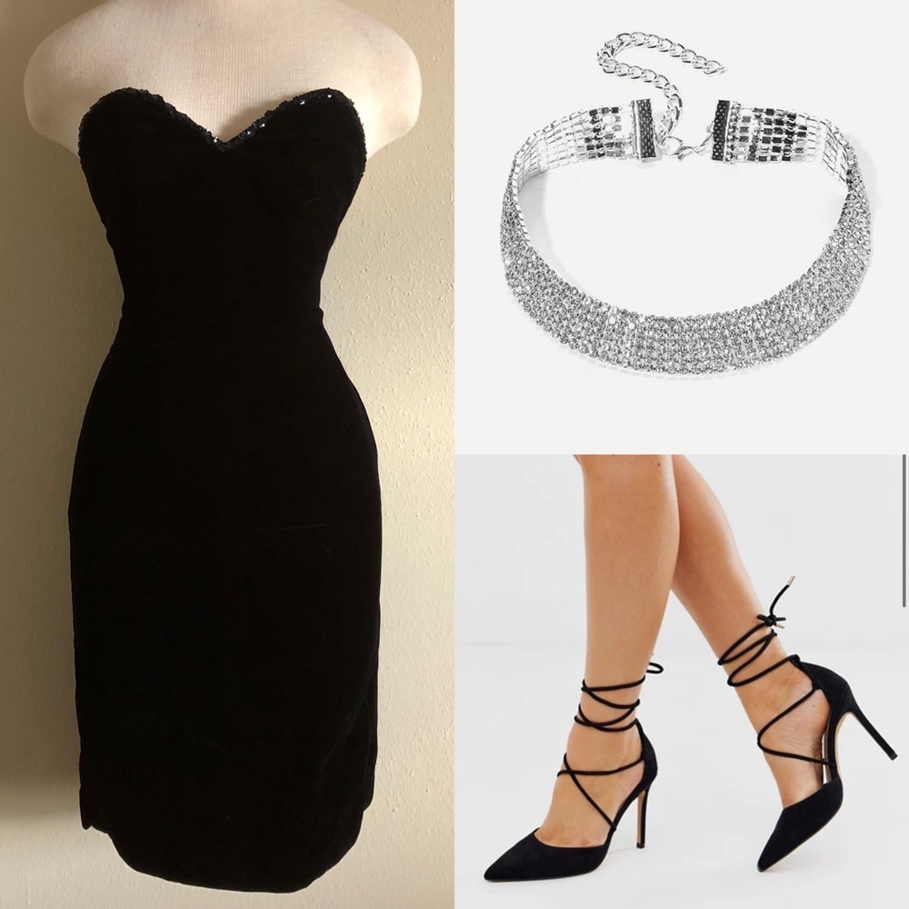 Vintage velvet cocktail dress